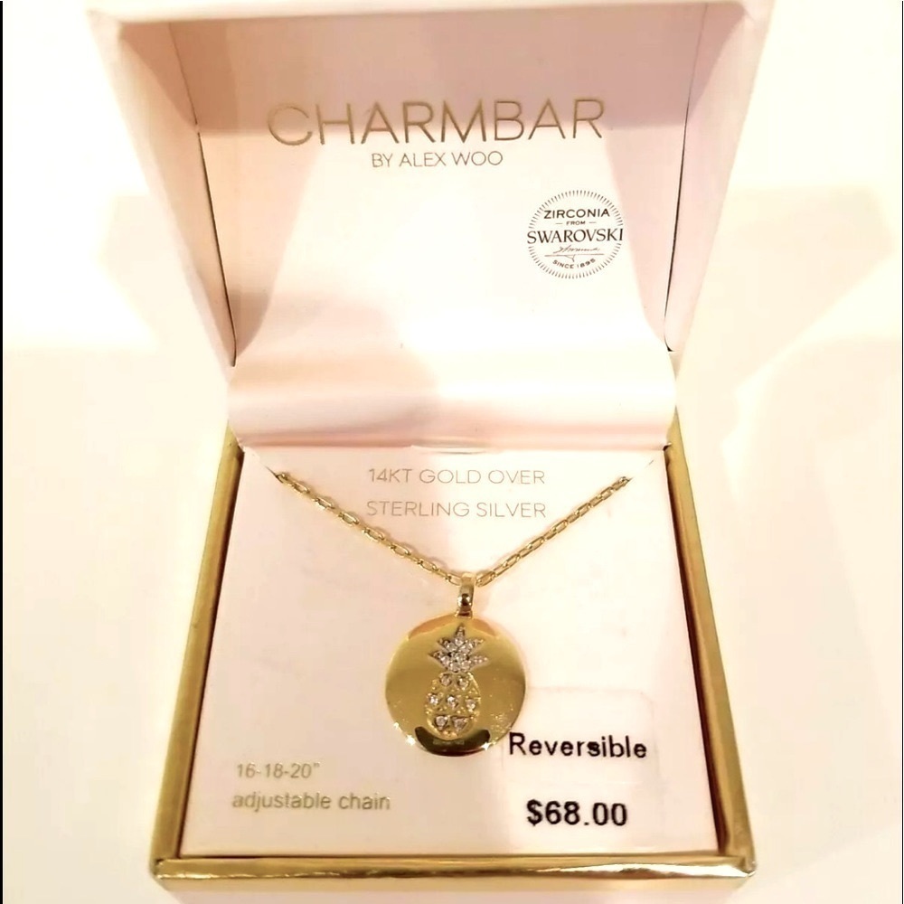 Charmbar Alex Woo Pineapple 14K Gold .925 Silver Necklace